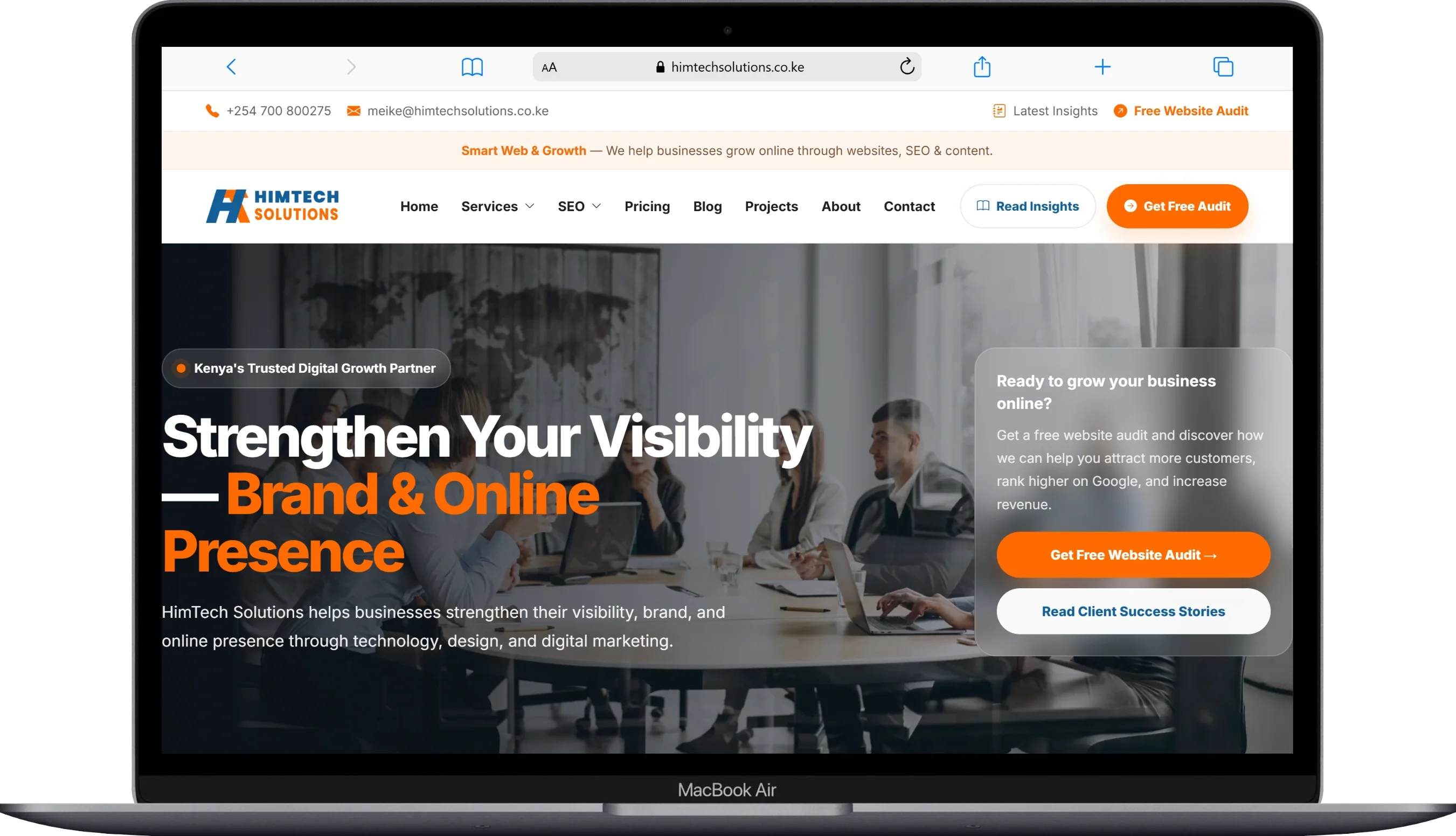 Business website design example by HimTech Solutions